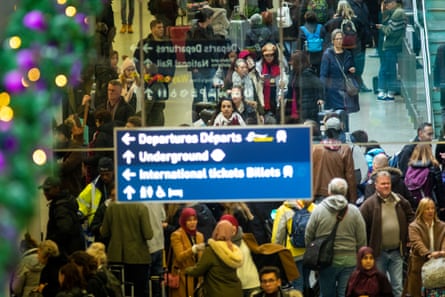 Queues at St Pancras station in London in the run-up to Christmas last year.