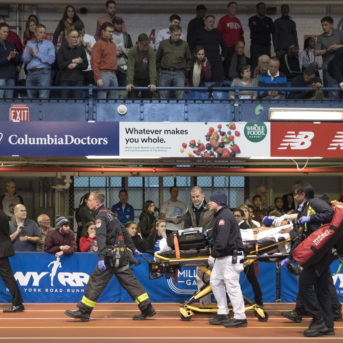 Jamaican Runner Kemoy Campbell Taken To Hospital After Collapsing At Millrose Games Athletics The Guardian Millrose Games Qualifying Standards 2022