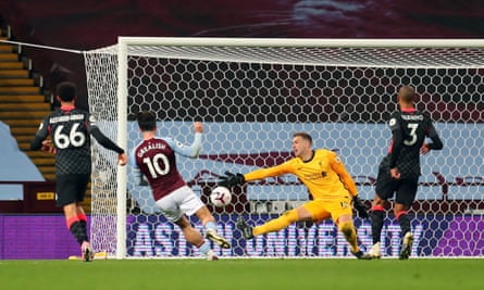 Aston Villa’s Jack Grealish scores his side’s seventh goal