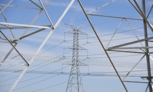 High voltage electricity towers are seen at Marsden Park, north west of Sydney,