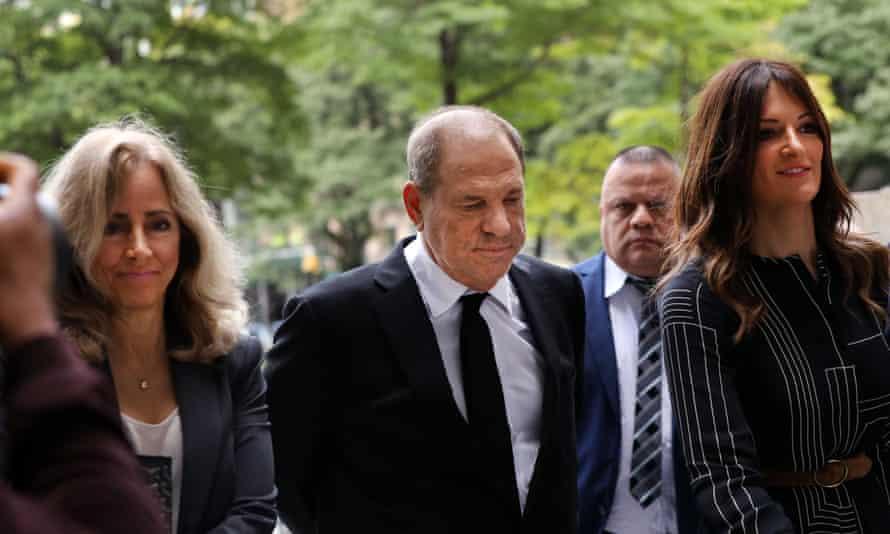 Harvey Weinstein arrives to court with his lawyer for arraignment over a new indictment for sexual assault on 26 August 2019 in New York City.