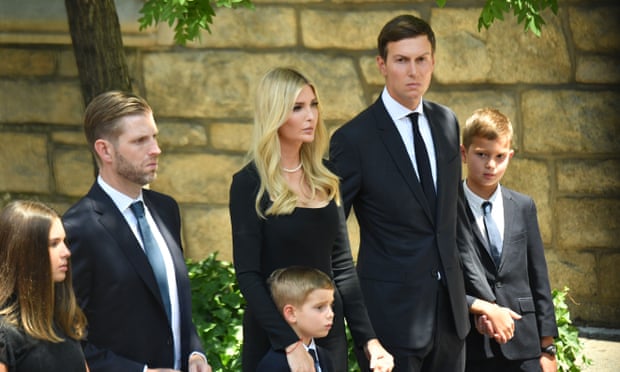 Ivanka Trump with her husband Jared and brother Eric.