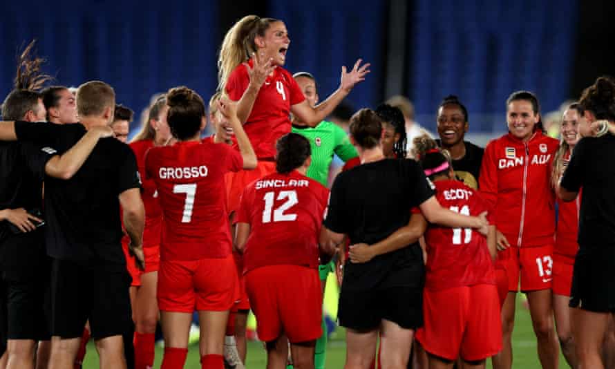 Canada celebrated its gold medal from Sweden in Tokyo last summer