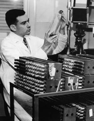 Hayflick in the lab in the 1960s.