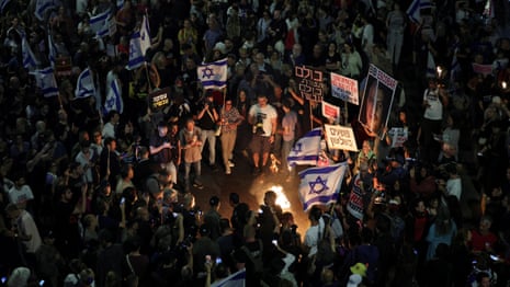 Mass protest in Israel calls for ceasefire deal and return of hostages – video
