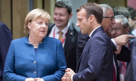 Angela Merkel and Emmanuel Macron.