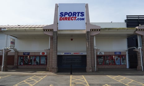 A shuttered Sports Direct store