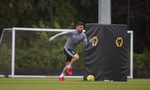 Rúben Neves of Wolves trains alone during the lockdown.