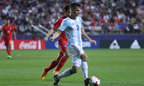 Juan Foyth playing for Argentina in the Under-20 World Cup earlier this year. 