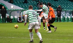 David Turnbull hits Celtic’s second against Dundee United.