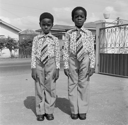 Kids dressed in identical suits, Accra, 1970s.