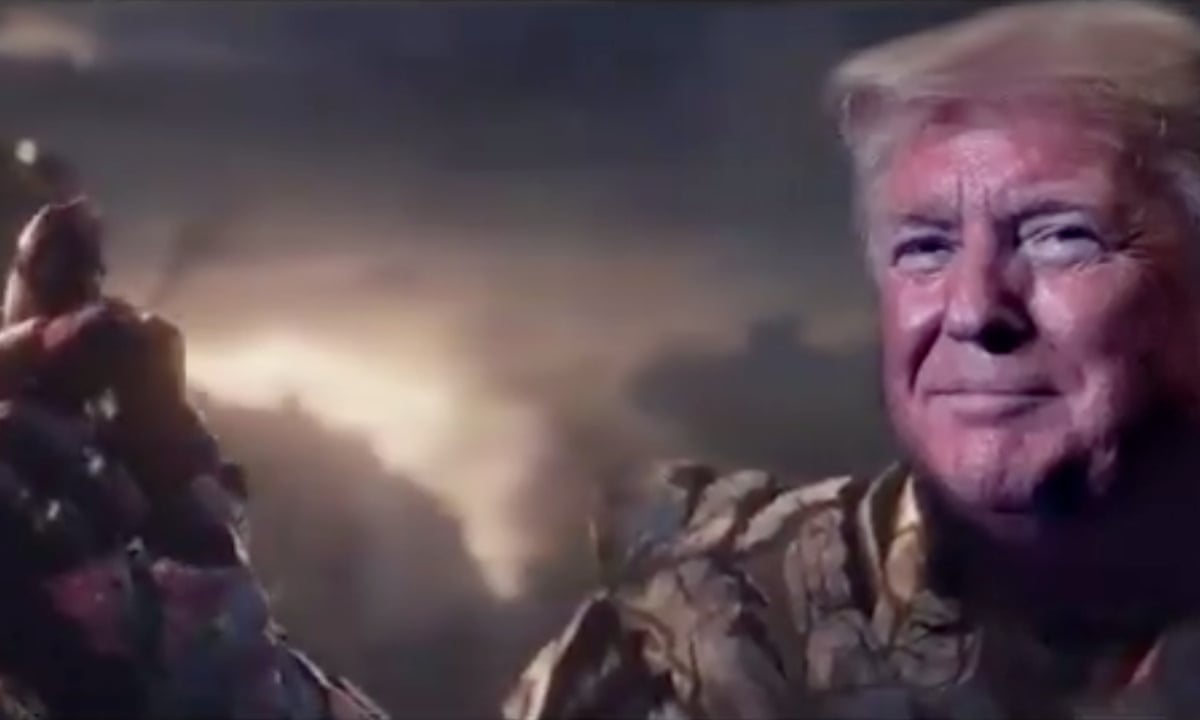 I M Inevitable Trump Campaign Ad Shows President As Avengers Villain Thanos Us News The Guardian