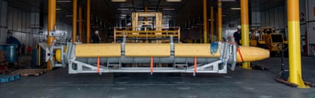 A Knifefish undersea mine hunter in a warehouse