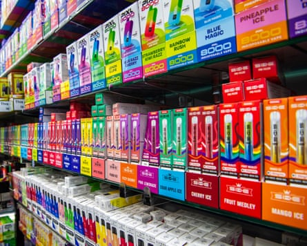 Vapes for sale in the shop in south London