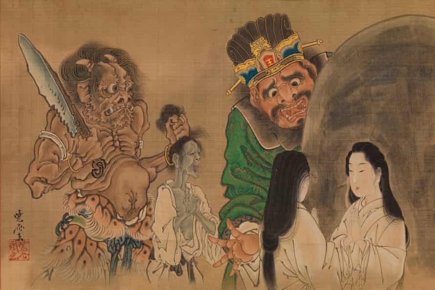 Modern art … A Beauty in Front of King Enma’s Mirror, 1871–89 by Kawanabe Kyōsai.