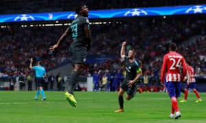 Chelsea’s Michy Batshuayi celebrates scoring their second goal.