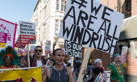 Protesters march to the Home Office in support of the Windrush generation