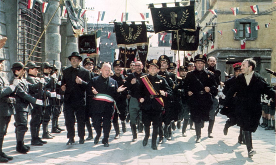 A scene of fascists in Amarcord