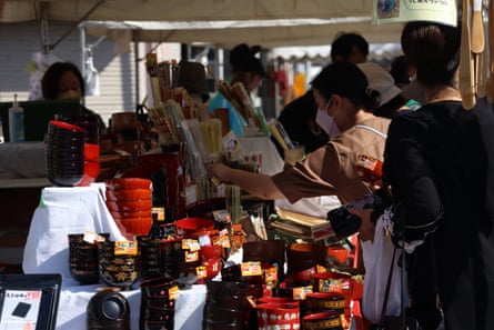 Lacquerware on sale in Kainan, a coastal town in Japan that is trying to attract new residents.