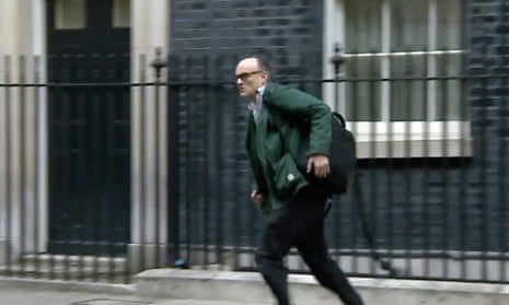 Dominic Cummings seen running from 10 Downing Street shortly after it was announced that Boris Johnson had coronavirus.