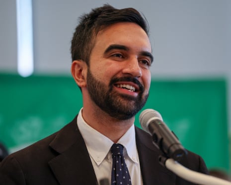 Zohran Mamdani speaks at an endorsement event from the union DC 37 on Tuesday.