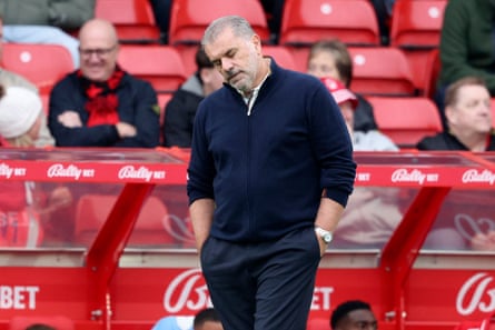 Ange Postecoglou on the touchline at the City Ground.