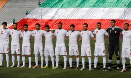 The Iranian national football team pictured during a friendly against Syria in 2021