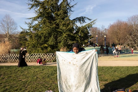 Coumba Doucouré in a public park in Saint-Denis