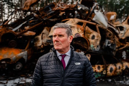 Keir Starmer in a North Face quilted jacket