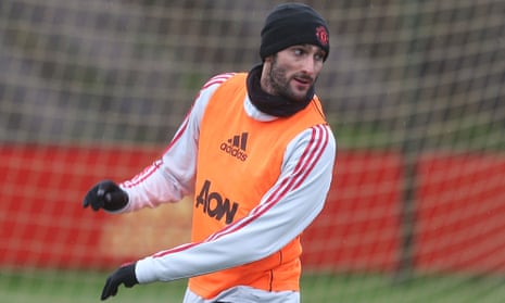 Marouane Fellaini, who has been at Manchester United for five and a half years, in training.