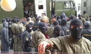 Security men with masks