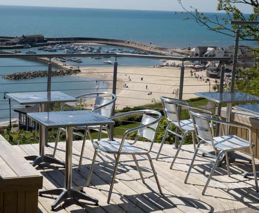 Place in the sun: The Alexandra, overlooking popular Lyme Bay.