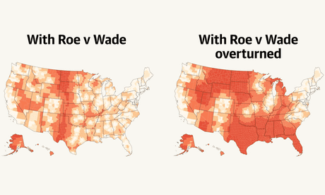 Map of where abortion is accessible now and after Roe is overturned