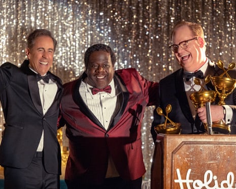 Jerry Seinfeld as Bob Cabana, Cedric the Entertainer as Stu Smiley and Jim Gaffigan as Edsel Kellogg III in Unfrosted.