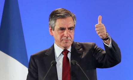 François Fillon addresses a rally in Nice on Monday