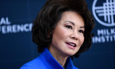 Elaine Chao, former US Secretary of Transportation and former US Secretary of Labor, speaks during the Milken Institute Global Conference on October 18, 2021 in Beverly Hills, California.