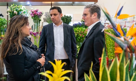 Keir Starmer visiting a plant shop in Glasgow