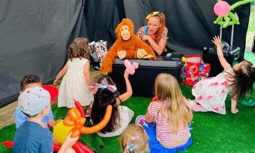 The children’s entertainer the Guardian angel provided for the refugee families
