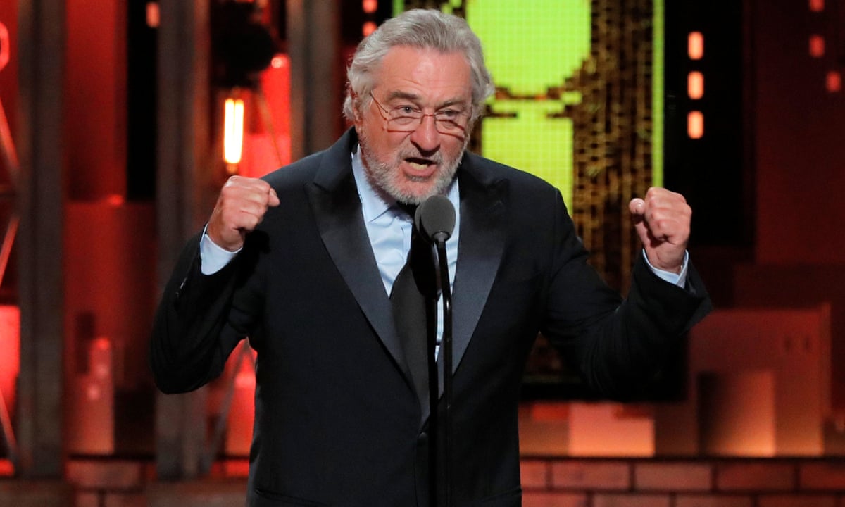 Robert De Niro wins ovation for 'Fuck Trump' speech at the Tony awards | Robert De Niro | The Guardian