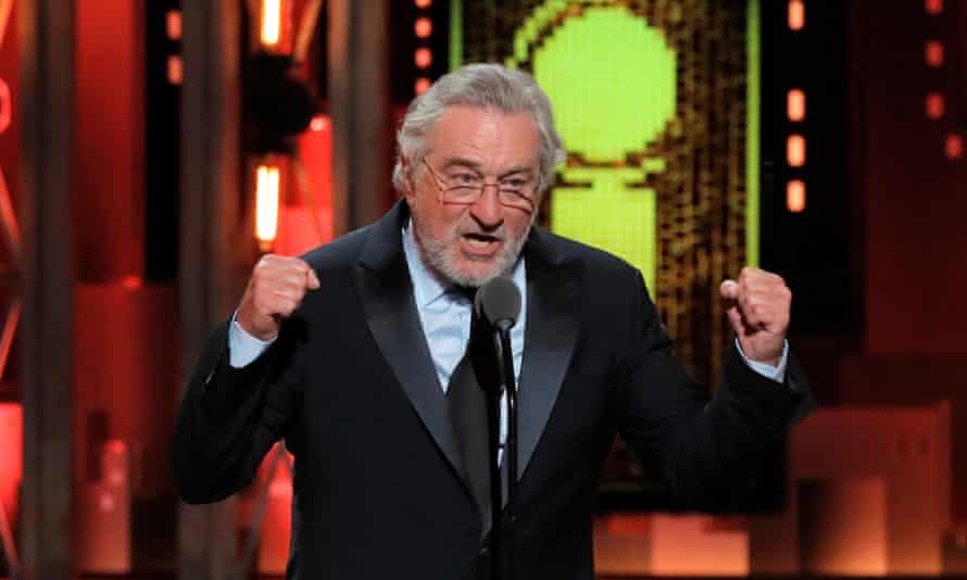 De Niro making his Tony awards speech last June, in which he railed against Donald Trump.