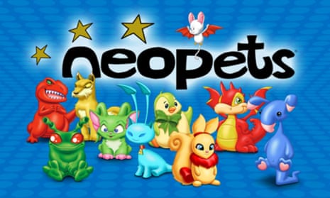 Neopets original logo and creatures