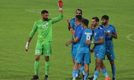 India’s players celebrate their victory over Pakistan