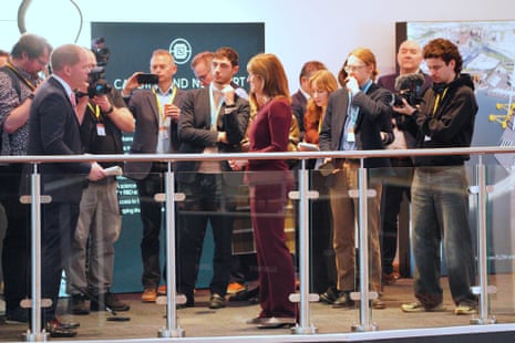 Rachel Reeves speaking to the media at the Wales Investment Summit at the International Convention Centre Wales in Newport today.