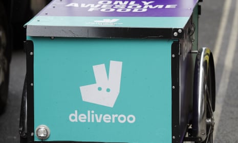 A Deliveroo logo on a bicycle