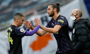 Newcastle United’s Andy Carroll comes on as a substitute to replace Miguel Almiron.