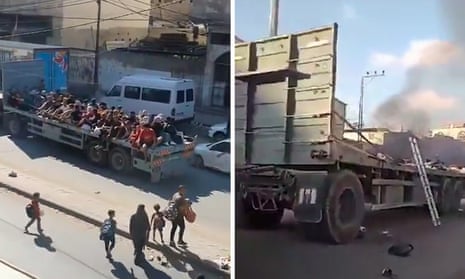 Screenshot  before and after Gaza convoy strike 2