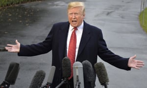 Donald Trump speaks to reporters at the White House in Washington DC on 9 November.