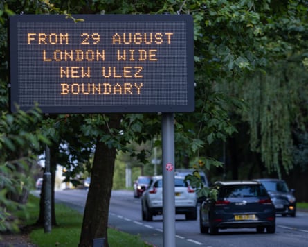 A roadside sign advertising the new ultra-low emission zone boundary