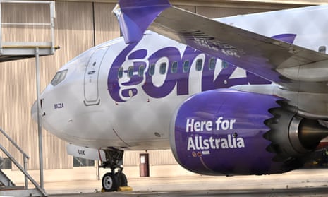 A Bonza 737 MAX aircraft in Melbourne.