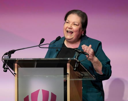 Jackie Baillie speaks at a conference.